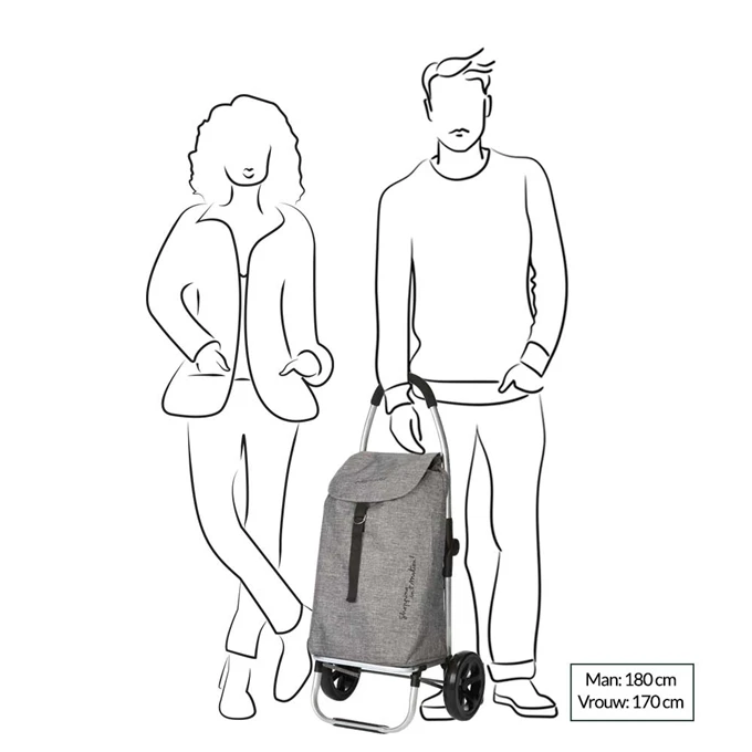 Playmarket Go Two Compact Boodschappentrolley Grey 2 Playmarket Go Two Compact Boodschappentrolley Grey - Afbeelding 2