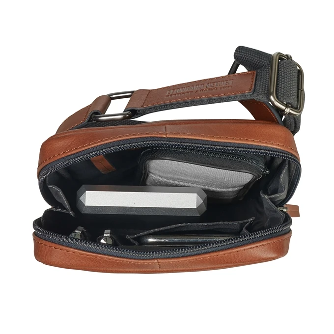 Leonhard Heyden Hamburg Messenger Bag XS Cognac 3 Leonhard Heyden Hamburg Messenger Bag XS Cognac - Afbeelding 3