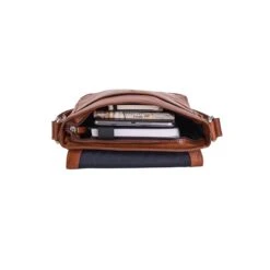 Leonhard Heyden Cambridge Messenger Bag S Cognac -Herentassen Verkoop image 2748