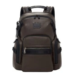 Tumi Alpha Bravo Nathan Navigation Backpack Leather Dark Brown