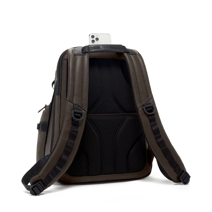 Tumi Alpha Bravo Nathan Navigation Backpack Leather Dark Brown 4 Tumi Alpha Bravo Nathan Navigation Backpack Leather Dark Brown - Afbeelding 4