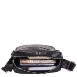 Leonhard Heyden Cambridge Shoulderbag S Black -Herentassen Verkoop image 2788